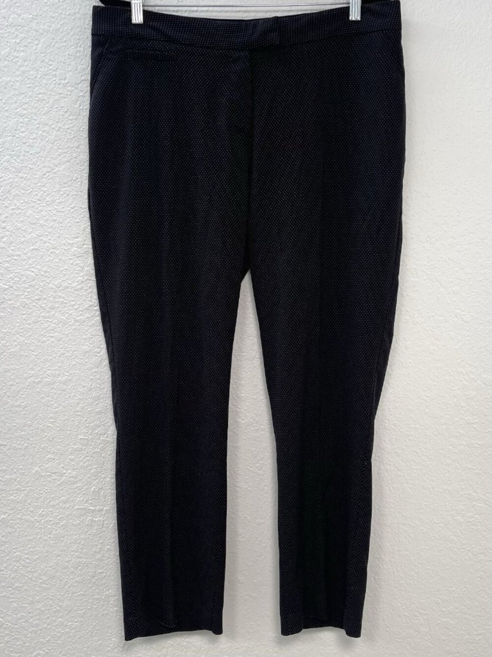 INVESTMENTS Womens 16S Black Microdot Tummy Control DRESS PANTS Straight Leg EUC